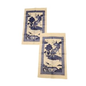 Blue and white Asian towels